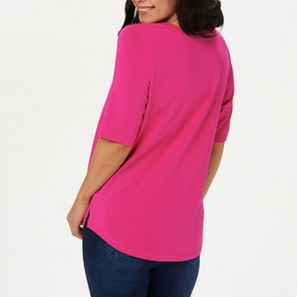 Belle by Kim Gravel TripleLuxe Elbow-Sleeve Top - Picture 2 of 2